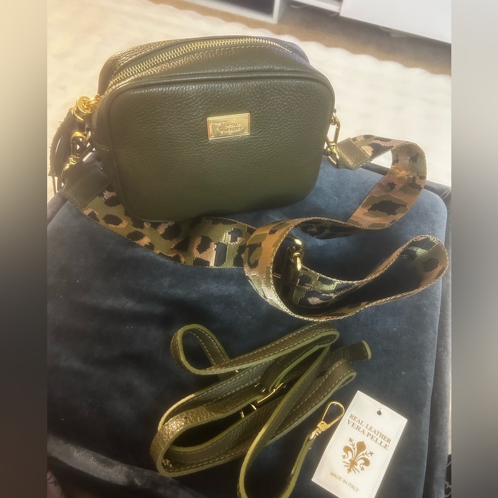 Venice Italian Leather camera crossbody